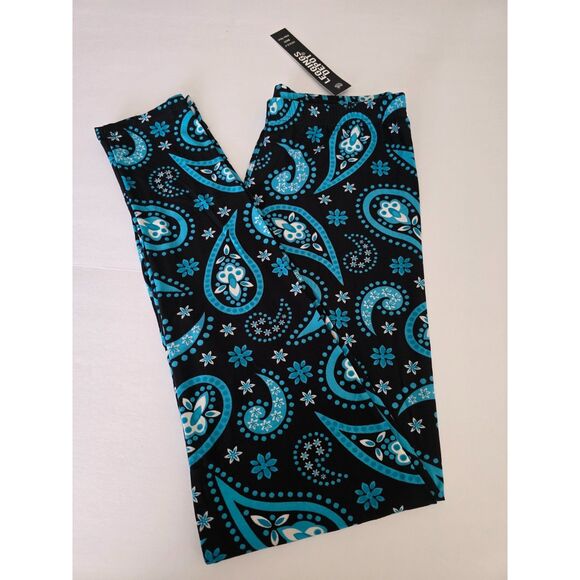 Plus Size Womens Paisley Print, High Waisted Leggings In A Fitted Style With And - Picture 7 of 7